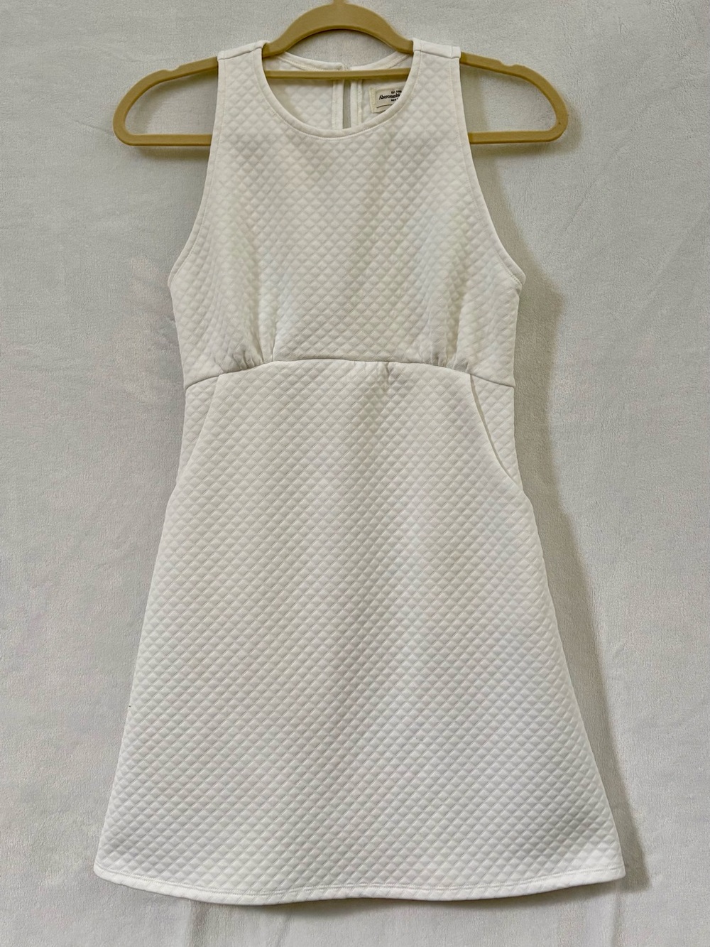 Abercrombie & Fitch Quilted White Sleeveless A-Line Dress